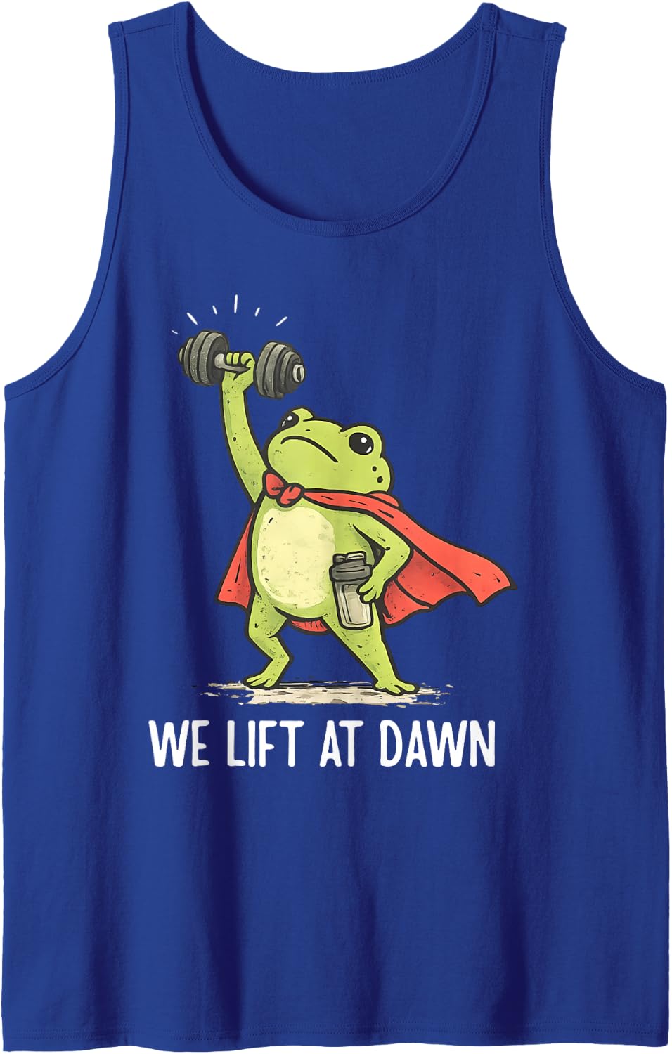 We Lift At Dawn Funny Frog Weight Lifting Workout Gym Lover Sleeveless Tank Top - Royal Blue