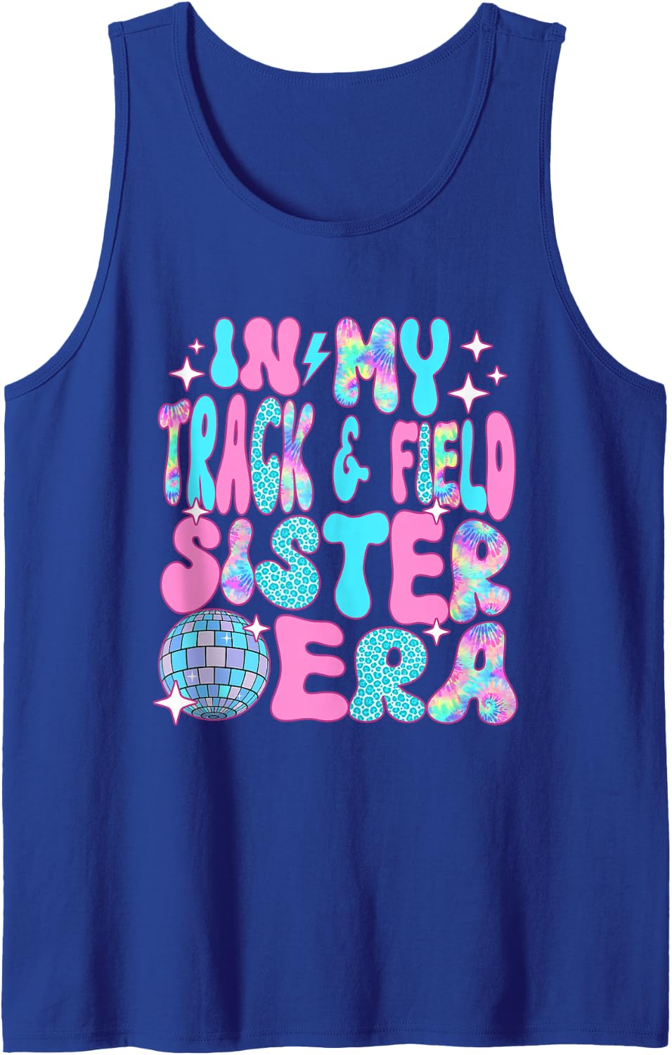 Disco in My Track and Field Sister Era Sleeveless Tank Top - Royal Blue