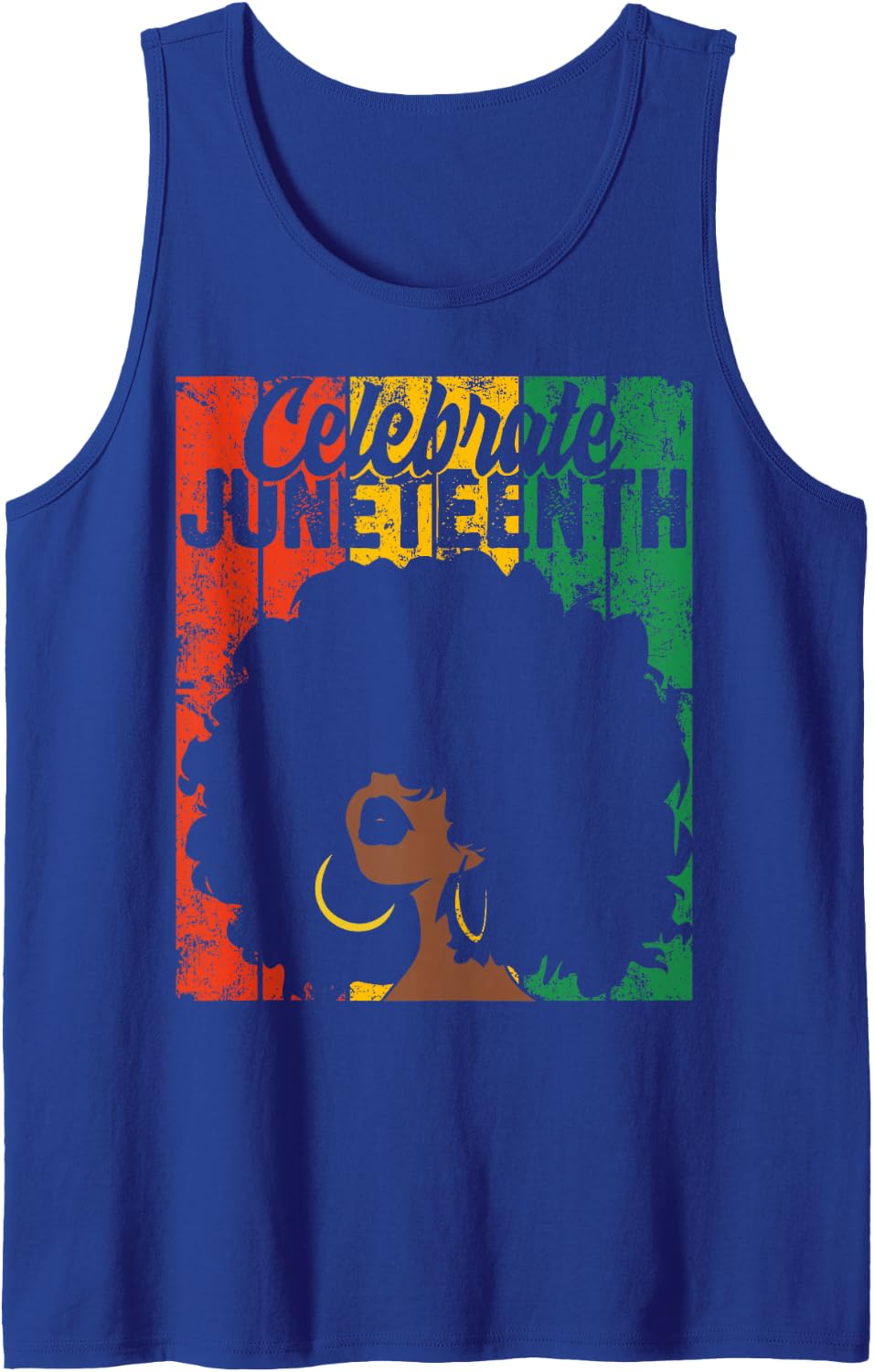 Celebrate Juneteenth Retro African Colors Womens Tank Top - Royal Blue