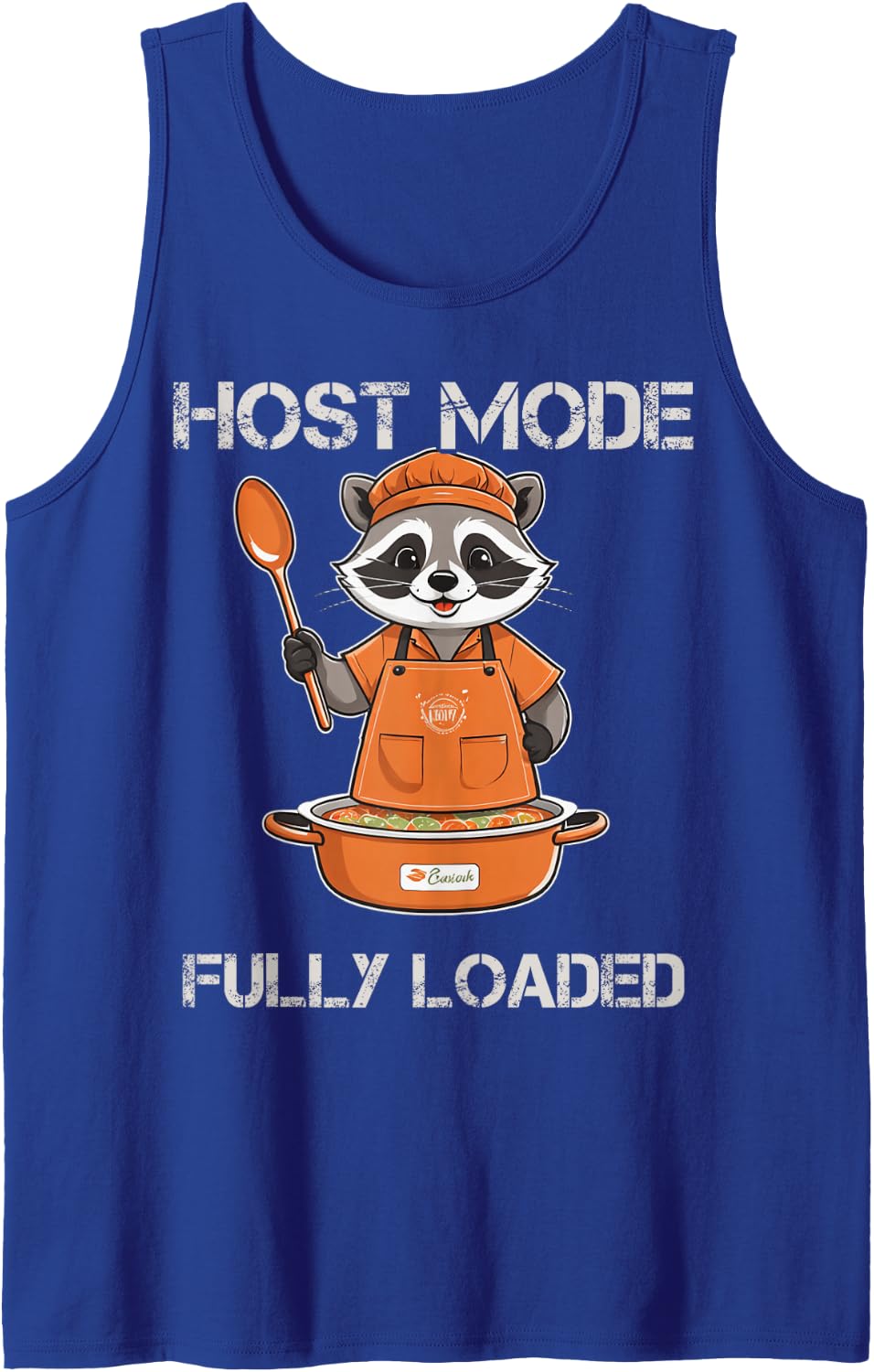 Raccoon Autumn Dinner Party Host Trash Panda Sleeveless Tank Top - Royal Blue