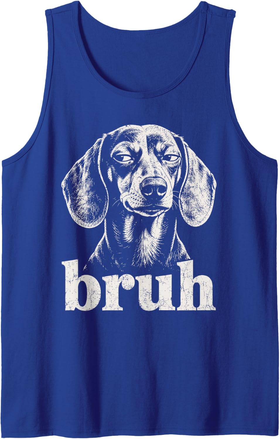 Bruh Funny Dachshund Meme Graphic Dog Mom Dachshund Lovers Tank Top - Royal Blue