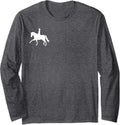 Dressage Riding Long Sleeve T-Shirt - Adult Unisex Dark Heather Grey