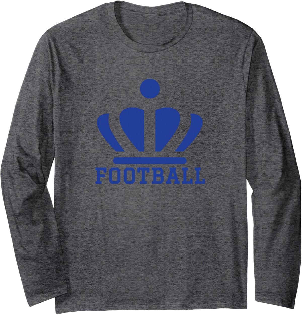 Mason County Logo Football Long Sleeve T-Shirt - Adult Unisex Dark Heather Grey