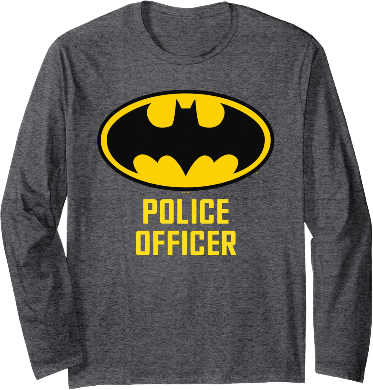 Batman Bat Police Officer Long Sleeve T-Shirt - Adult Unisex Dark Heather Grey