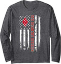 5th Infantry Division Veteran USA Flag Veterans Day Xmas Long Sleeve T-Shirt - Adult Unisex Dark Heather Grey