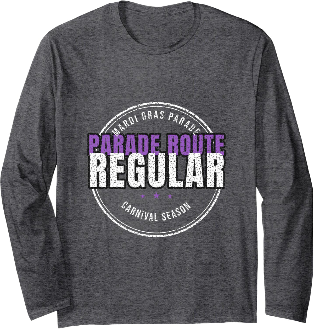 Mardi Gras Parade - Parade Route Regular - Carnival Season Long Sleeve T-Shirt - Adult Unisex Dark Heather Grey