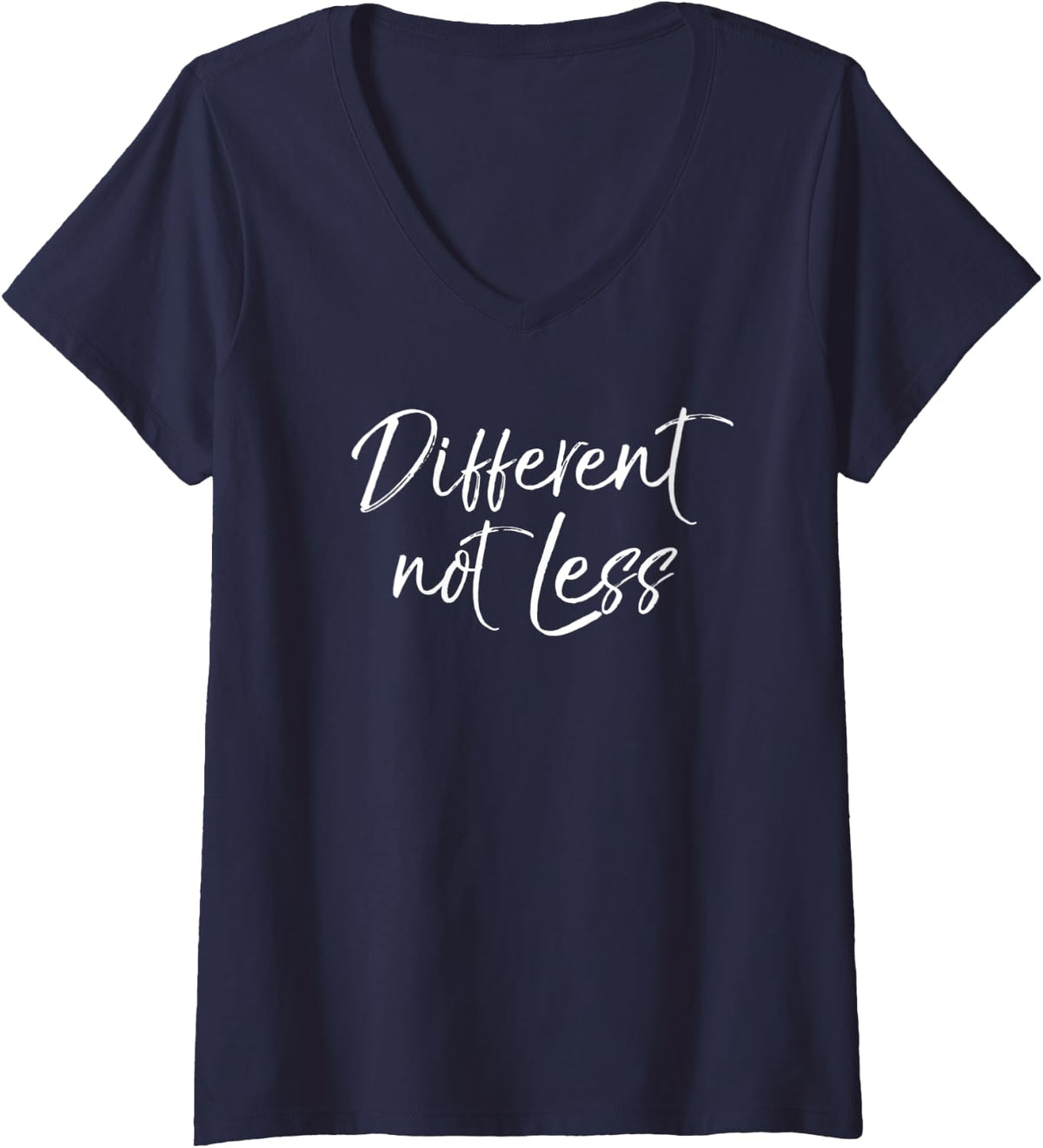 Womens Special Education Quote Gift for Parents Different Not Less V-Neck T-Shirt - Navy Blue