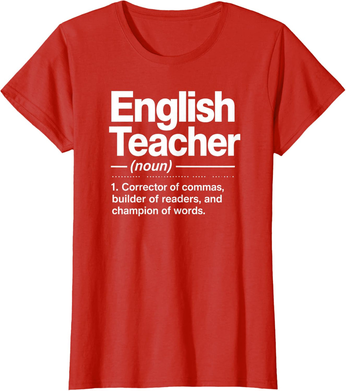 English Teacher Definition Funny Grammar Reading ELA Womens T-Shirt - Red