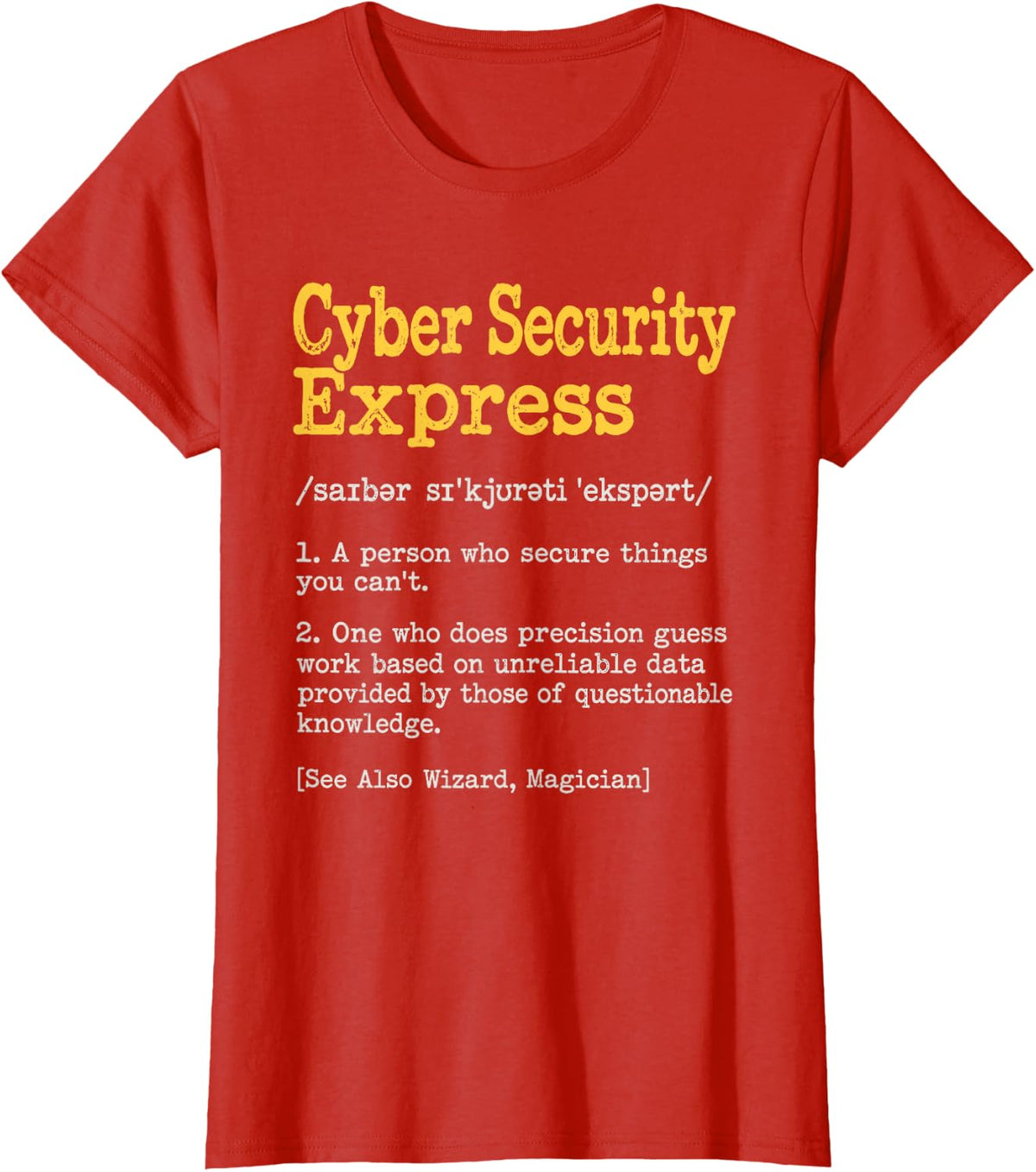 Cool Cybersecurity Definition IT Security Professional T-Shirt - Red