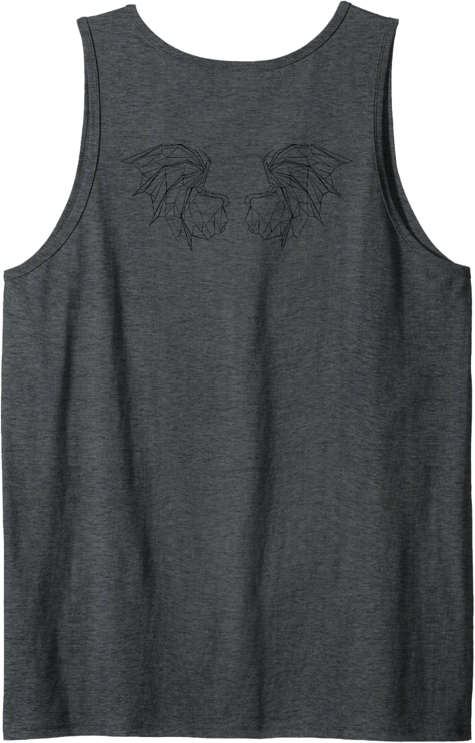 Geometric Low Poly Fantasy Dragon Wings Sleeveless Tank Top - Dark Heather Grey