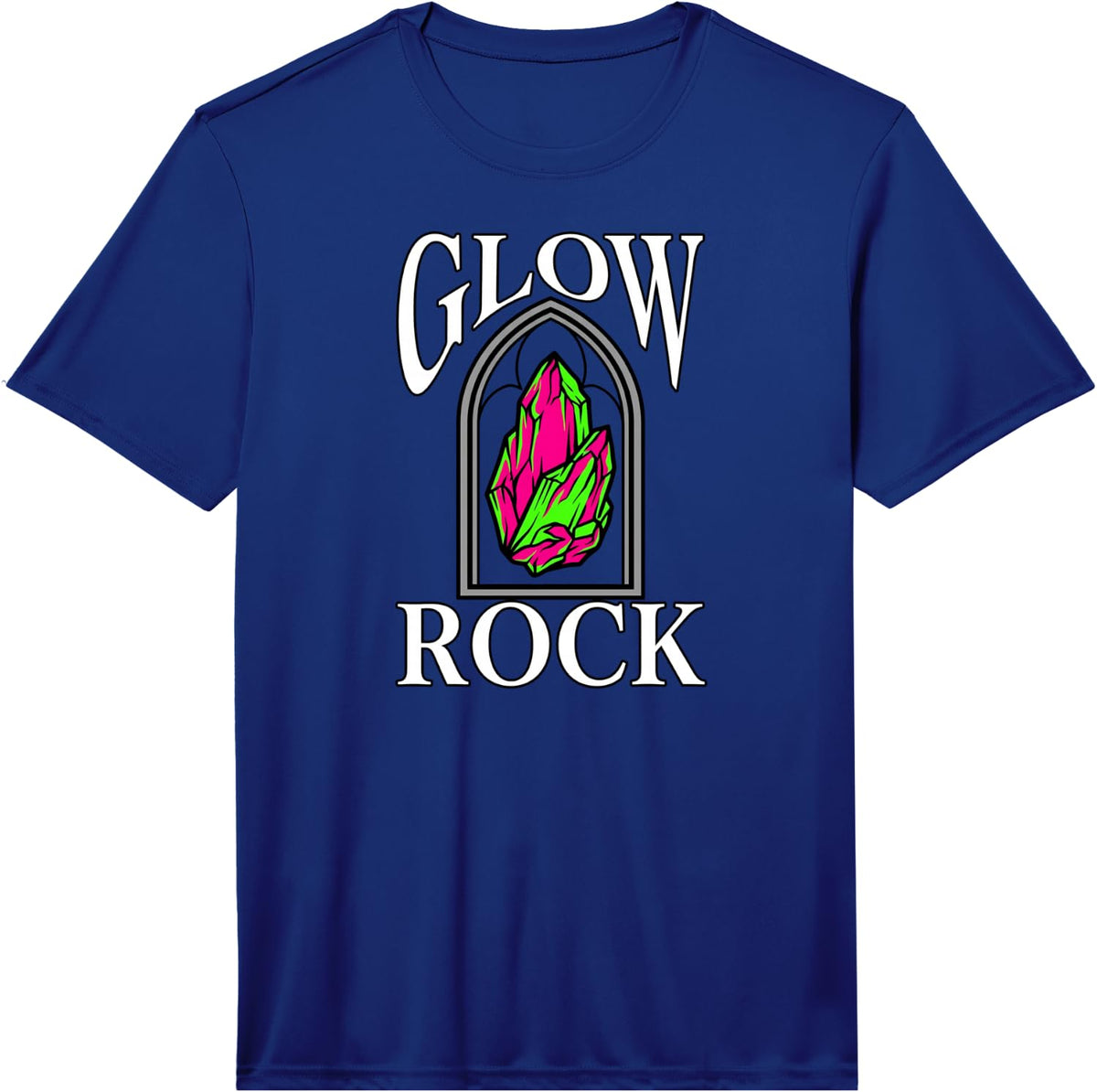 Men's Geologist Rockhound Fluorescent Mineral Glow Rock Performance T-Shirt - Royal Blue