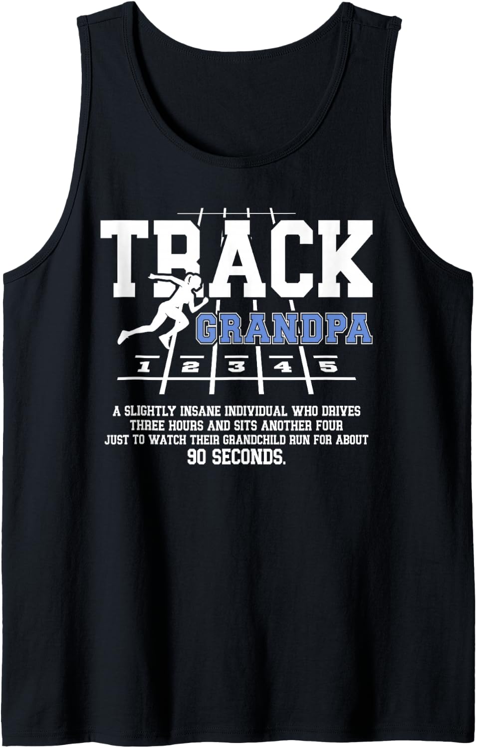 Men's Track Grandpa Definition Track and Field Grandpa Sleeveless Tank Top - Black