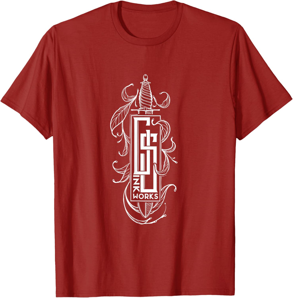 Cs Ink works Logo T-Shirt - Cranberry Red