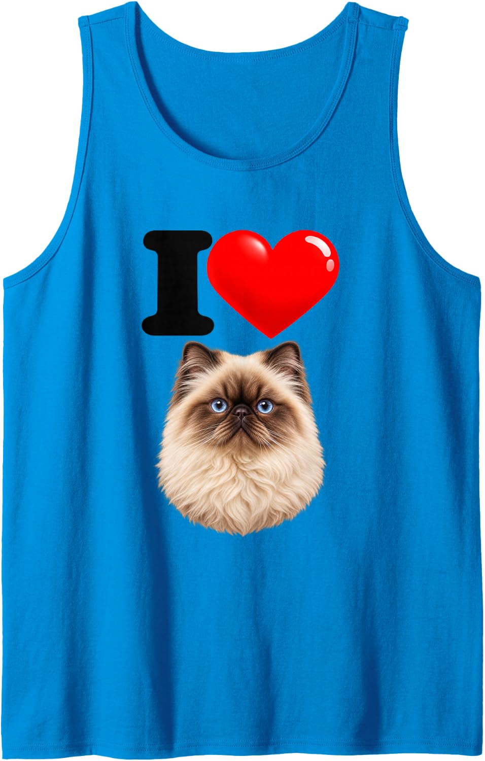 I Love Himalayan Cute Cat Mom Dad Sleeveless Tank Top - Sapphire Blue