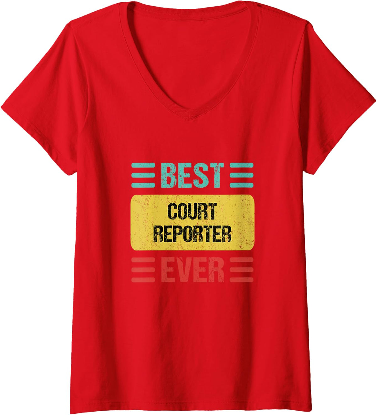 Women's Court Reporter V-Neck T-Shirt - Red