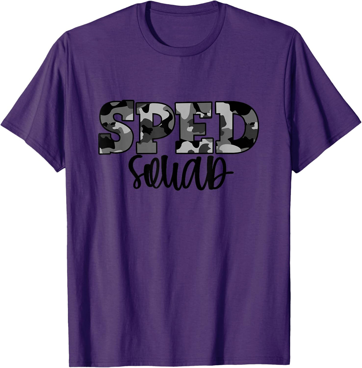 Special Education Squad Camo SPED Teacher T-Shirt - Purple