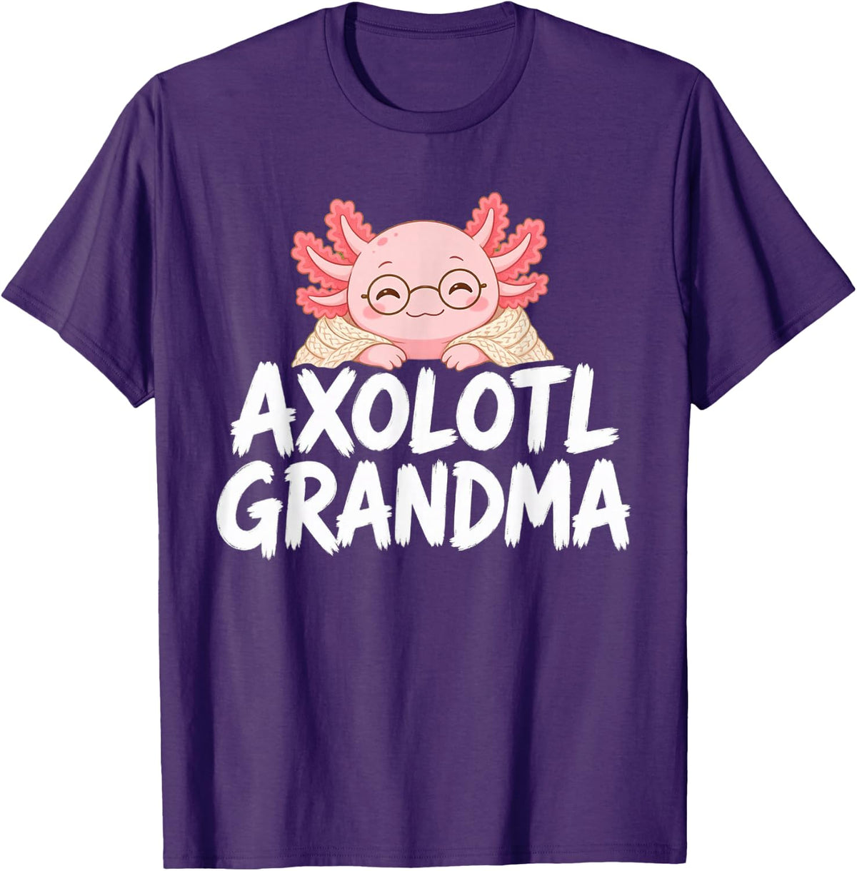 Axolotl Grandma Shirt Cute Axolotl Lover Nana Gift T-Shirt - Purple