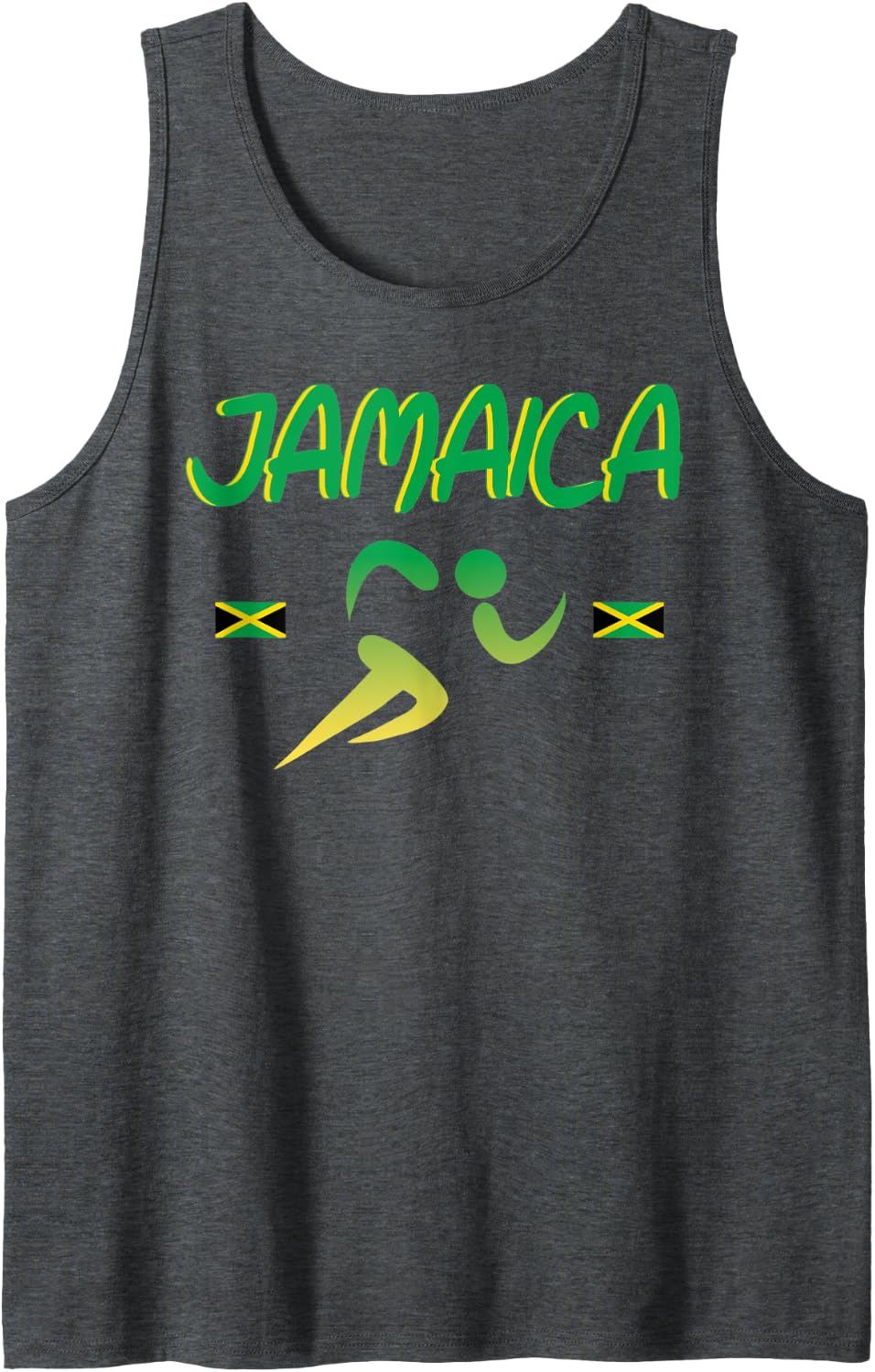 Jamaica Pride Track and Field Running 2021 Souvenir Tank Top - Dark Heather Grey