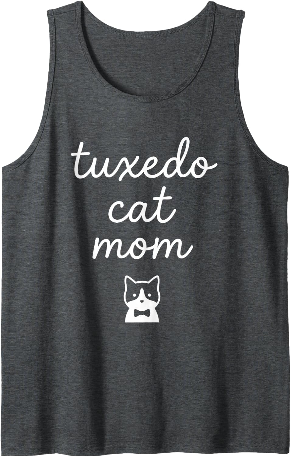 Tuxedo Cat Mom Pet Feline Owner Sleeveless Tank Top - Dark Heather Grey