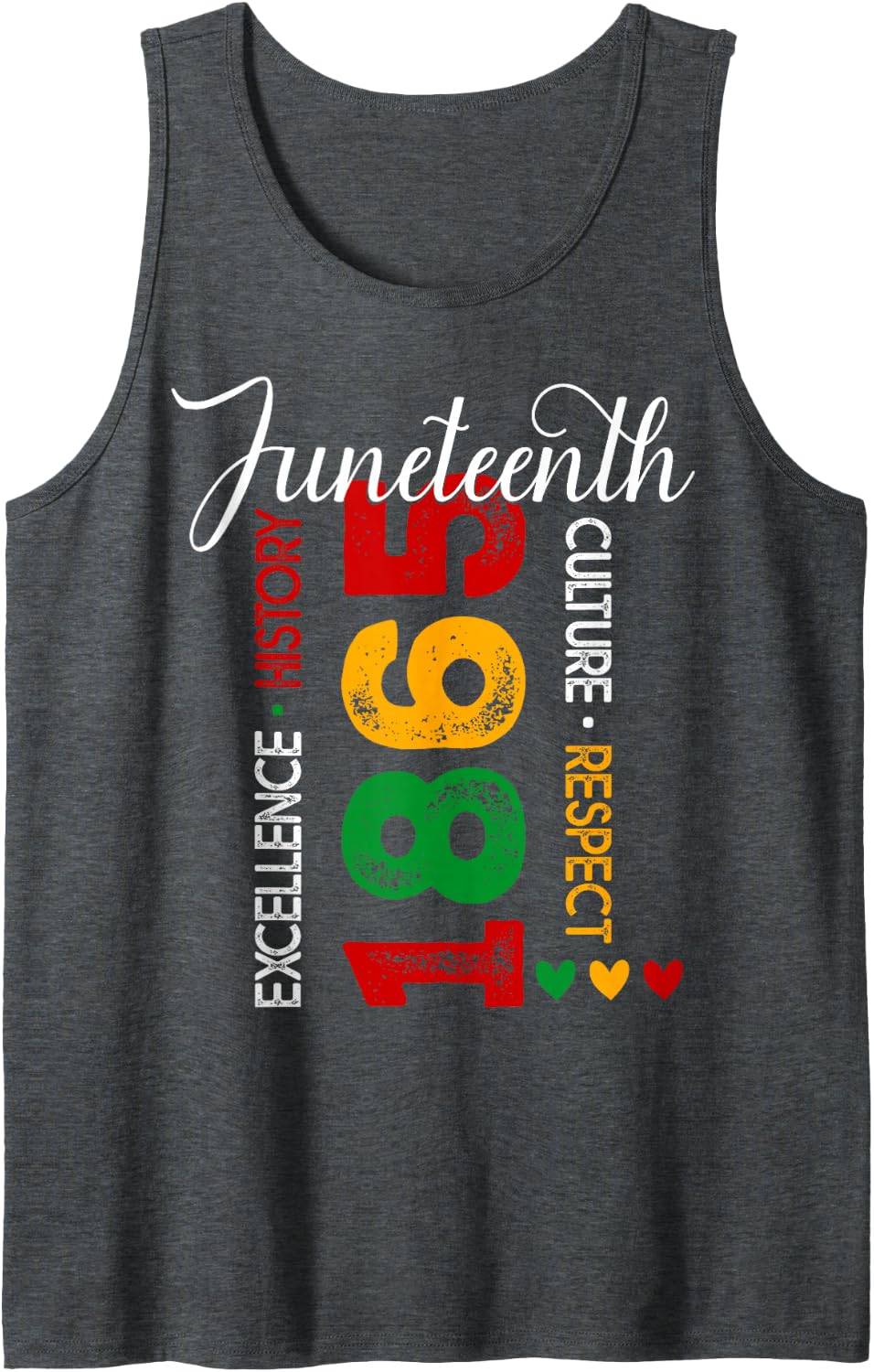 Juneteenth 1865 Independence Day Black History Afro Women Tank Top - Dark Heather Grey