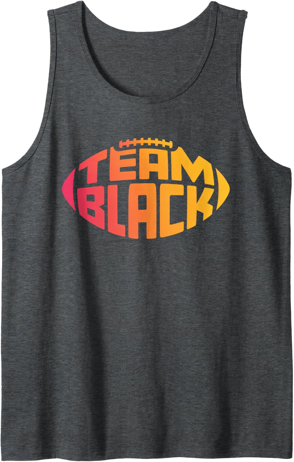 Retro Team Black Football High School Field Squad Sleeveless Tank Top - Dark Heather Grey