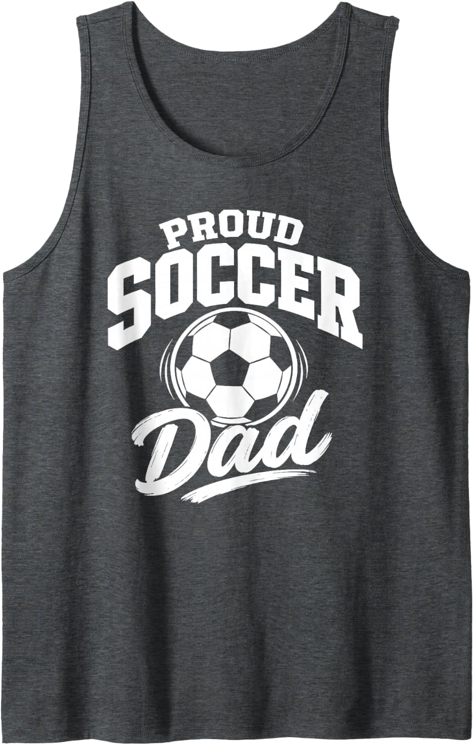 Soccer Dad Soccer Ball Sleeveless Tank Top - Dark Heather Grey