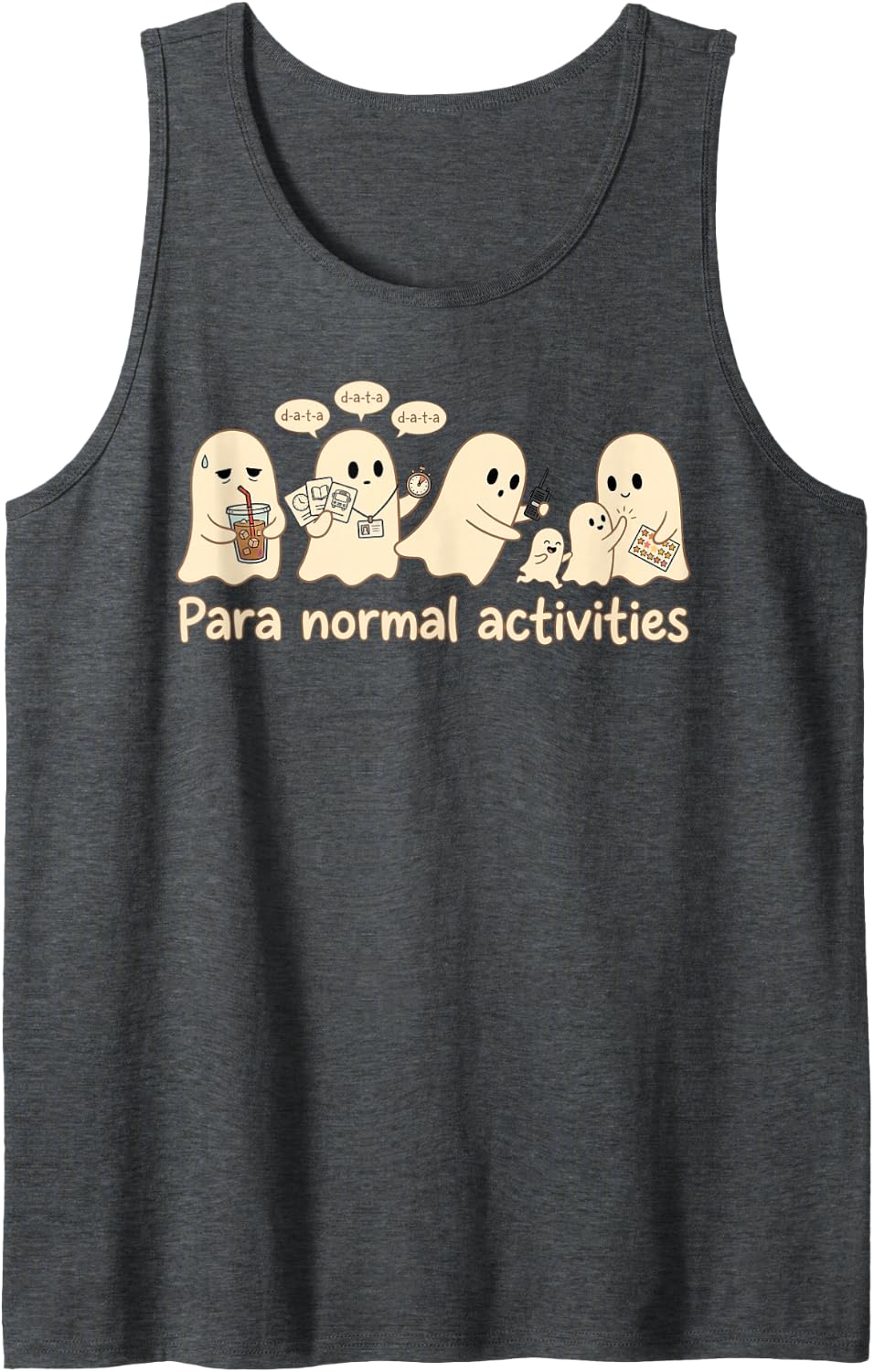 para Normal Activities Funny Paraprofessional Halloween Fall Sleeveless Tank Top - Dark Heather Grey