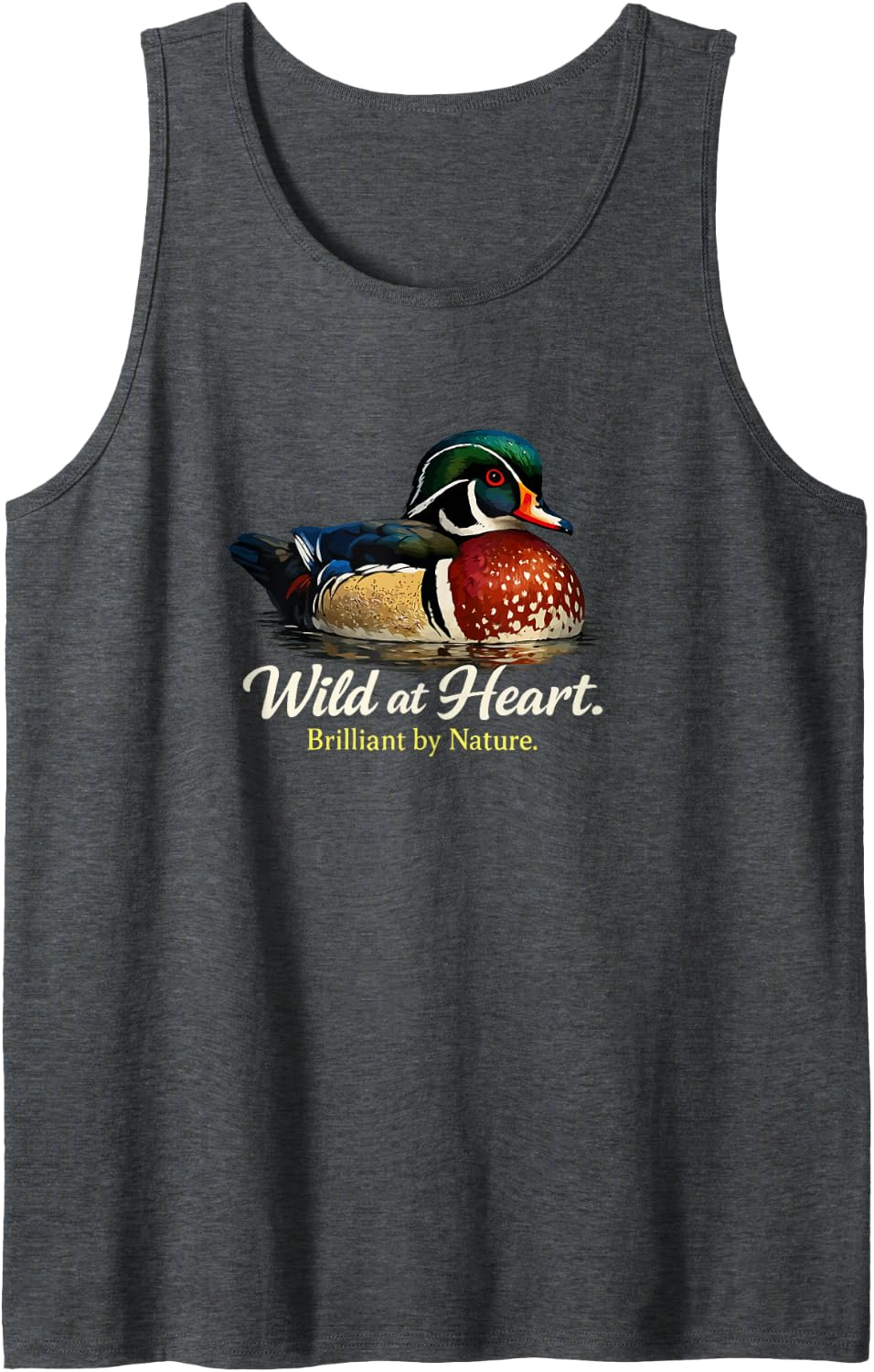 A Summer Duck Wild At Heart Sleeveless Tank Top - Dark Heather Grey