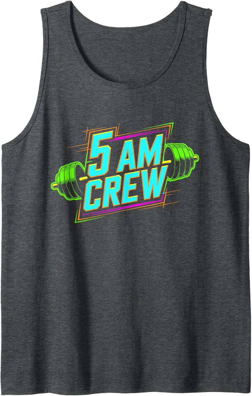 5 AM Crew, Gym Rat Gym Reaper, Funny Workout Exercise Tank Top - Dark Heather Grey