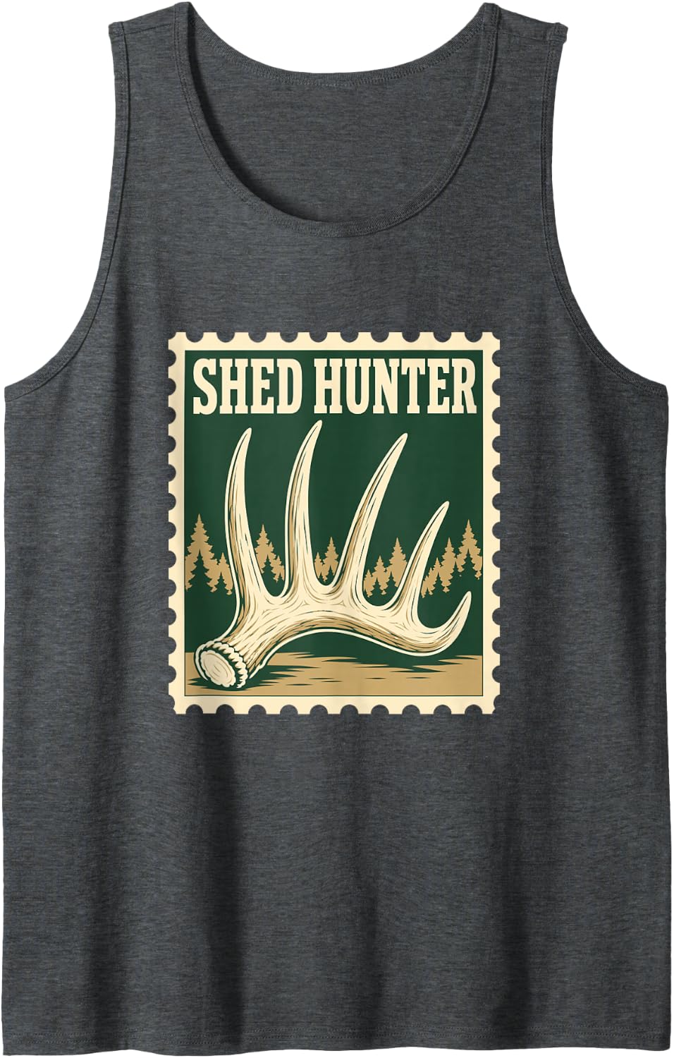 Shed Hunter Deer Hunting Whitetail Sheds Sleeveless Tank Top - Dark Heather Grey
