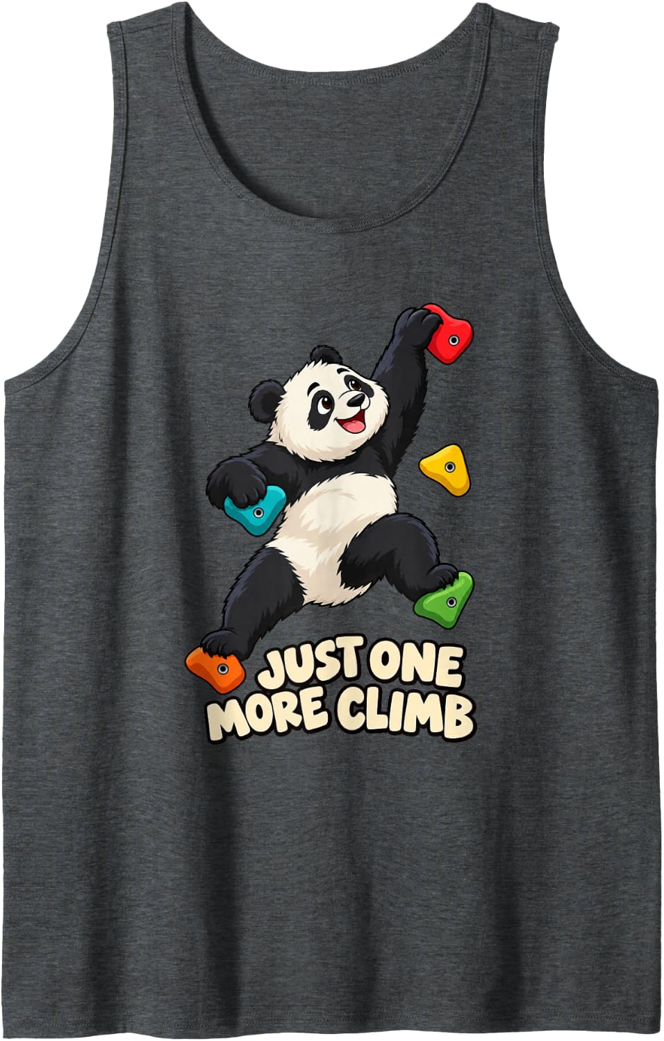 Panda Bouldering and Climbing Sleeveless Tank Top - Dark Heather Grey