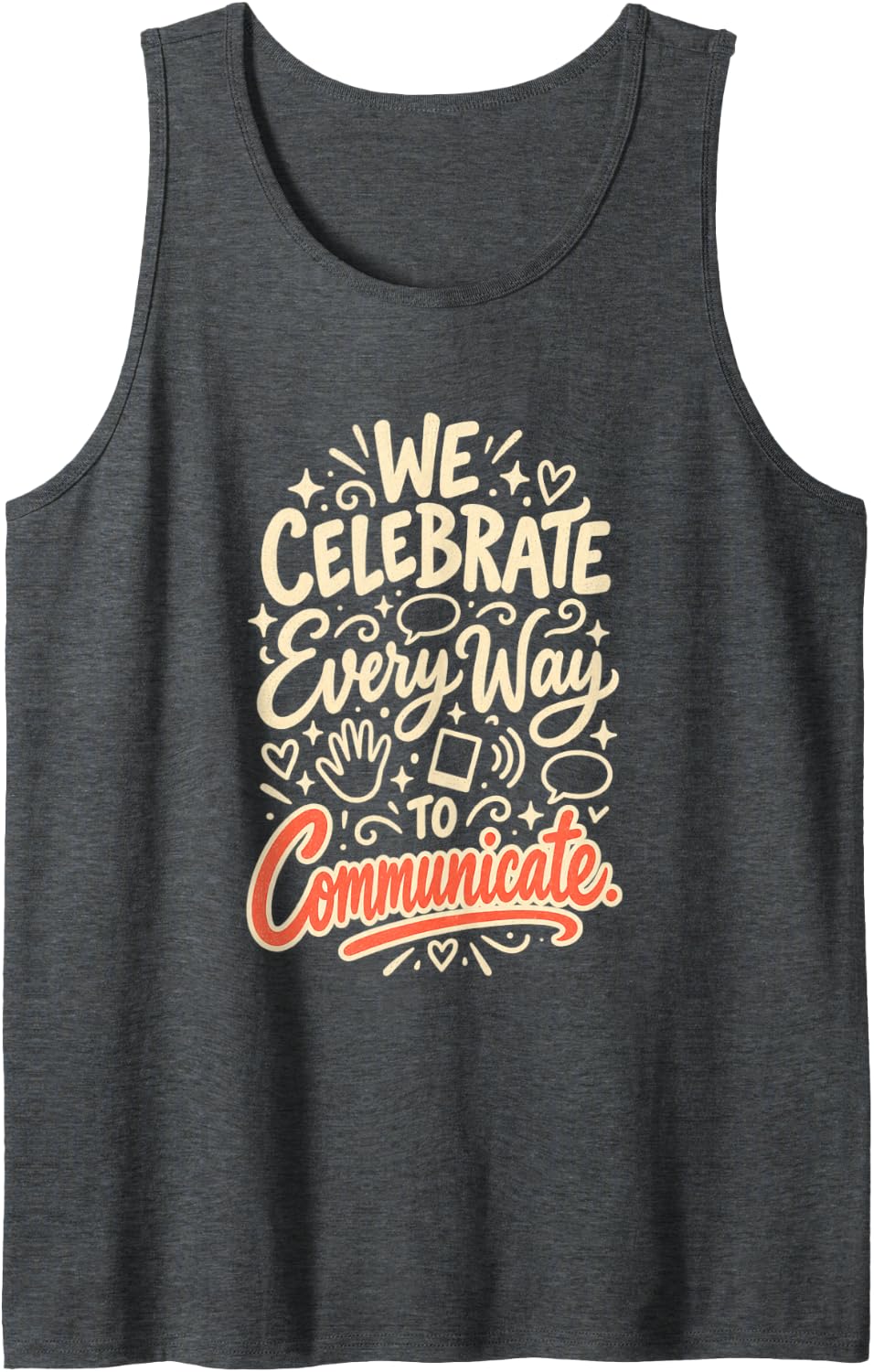 Speech Therapy SLP Special Education Teacher Aide Mom Sleeveless Tank Top - Dark Heather Grey