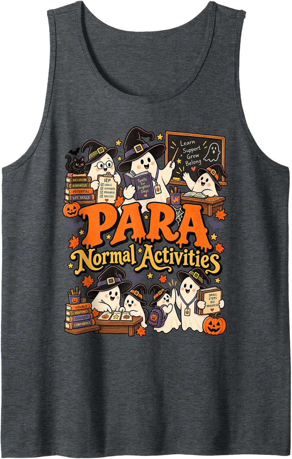 para Normal Activities for Paraprofessional Sleeveless Tank Top - Dark Heather Grey