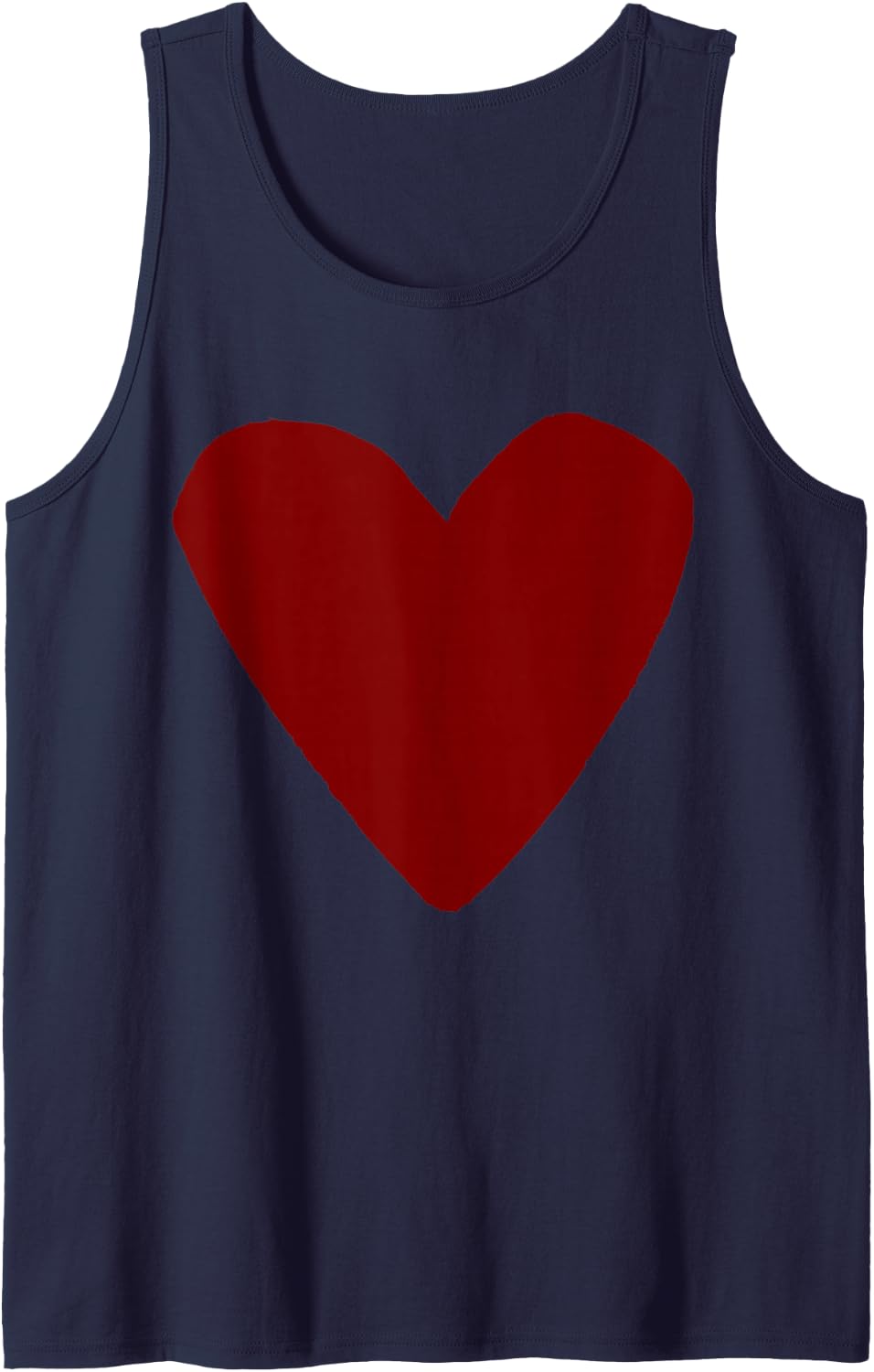 Love Heart Shape Maroon Sleeveless Tank Top - Navy Blue
