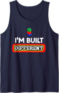 I'm Different Funny Building Blocks Master Builder Boys Tank Top - Navy Blue