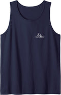 Homesteading Tiny Hobby Scene Minimalist Country Design Sleeveless Tank Top - Navy Blue