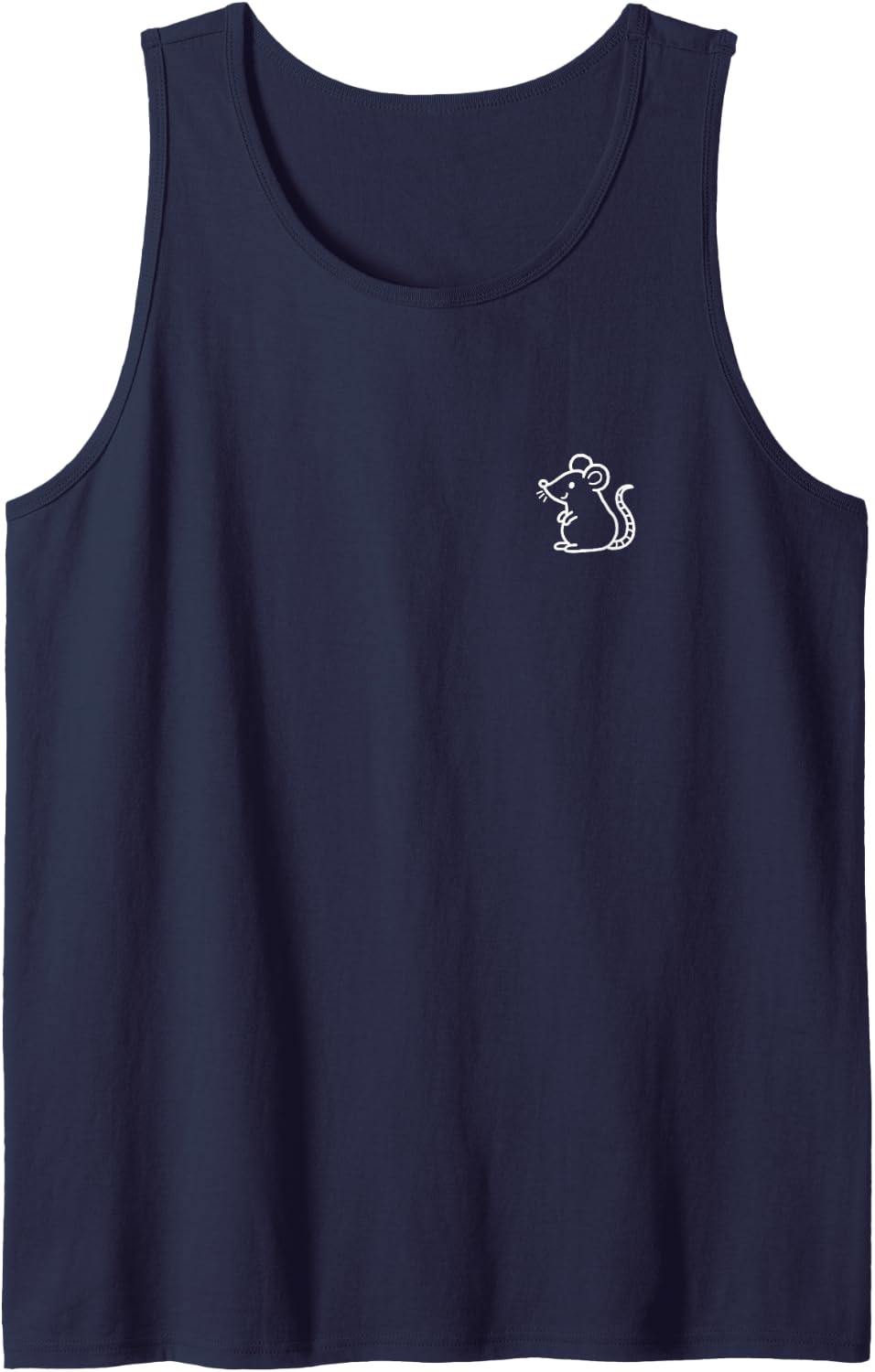 Rat Cute Halloween Kawaii Line Art Simple Sleeveless Tank Top - Navy Blue