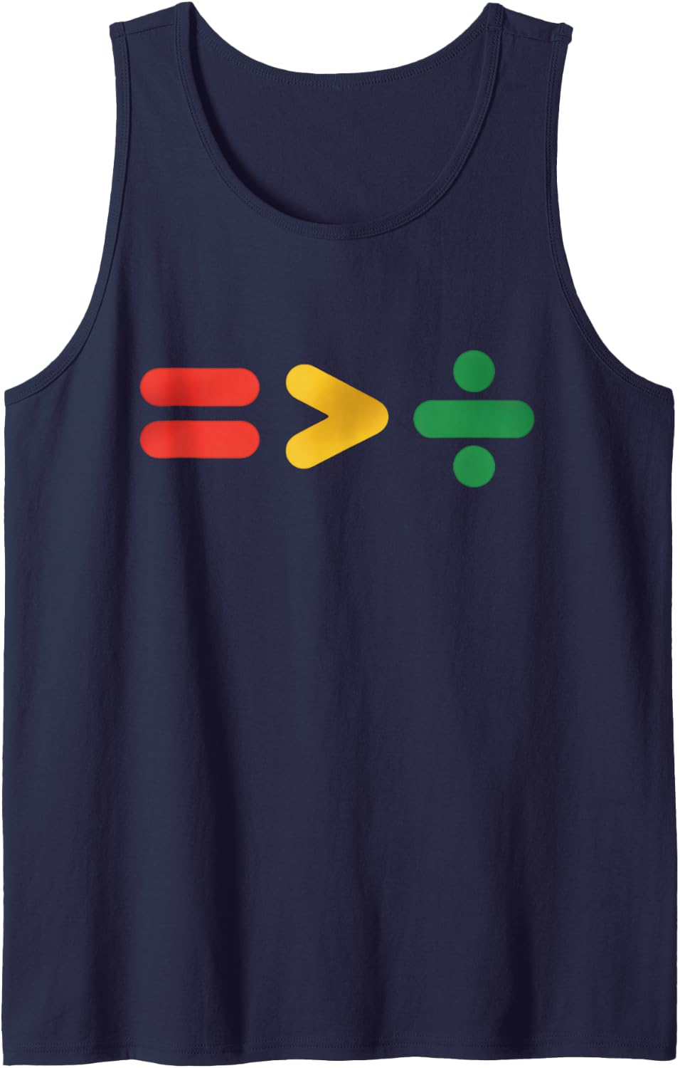 Juneteenth Equality Is Greater Than Division Afro Tank Top - Navy Blue
