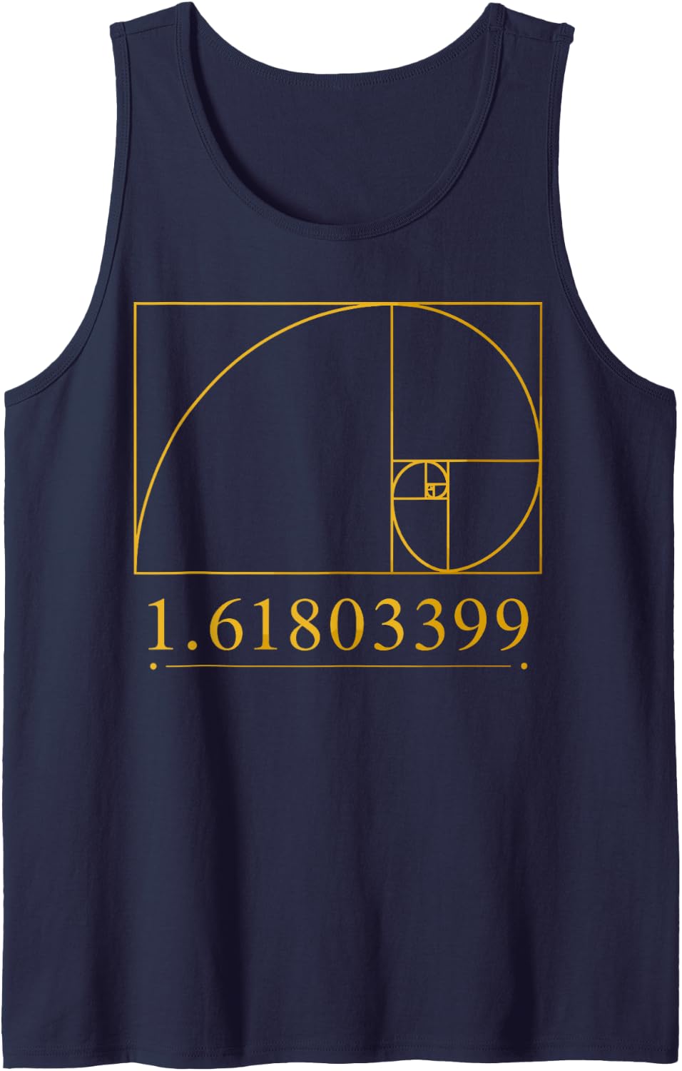 Fibonacci Ratio 1.61803399 Math Sleeveless Tank Top - Navy Blue