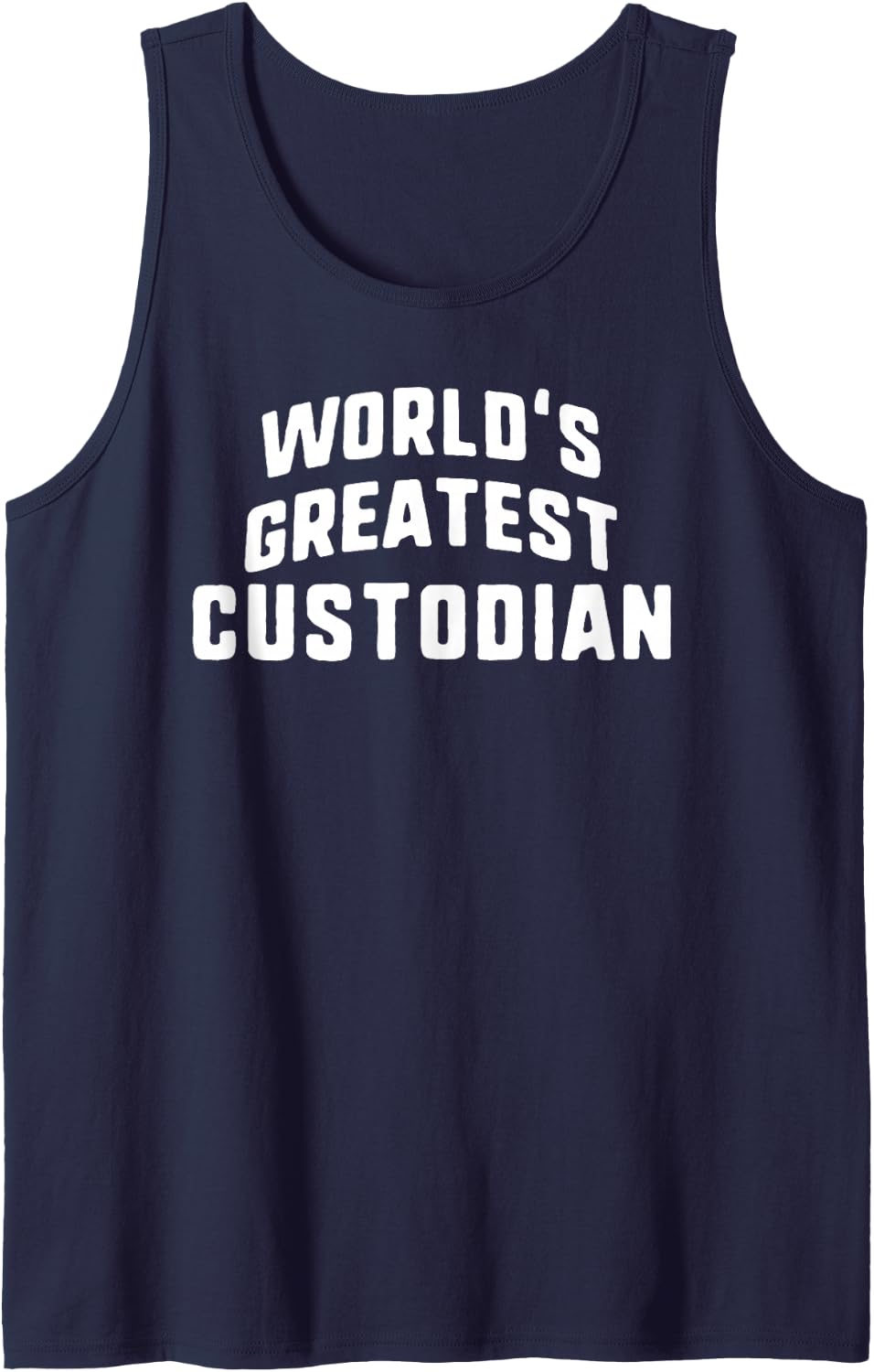 World's Greatest Custodian Job Title Sleeveless Tank Top - Navy Blue