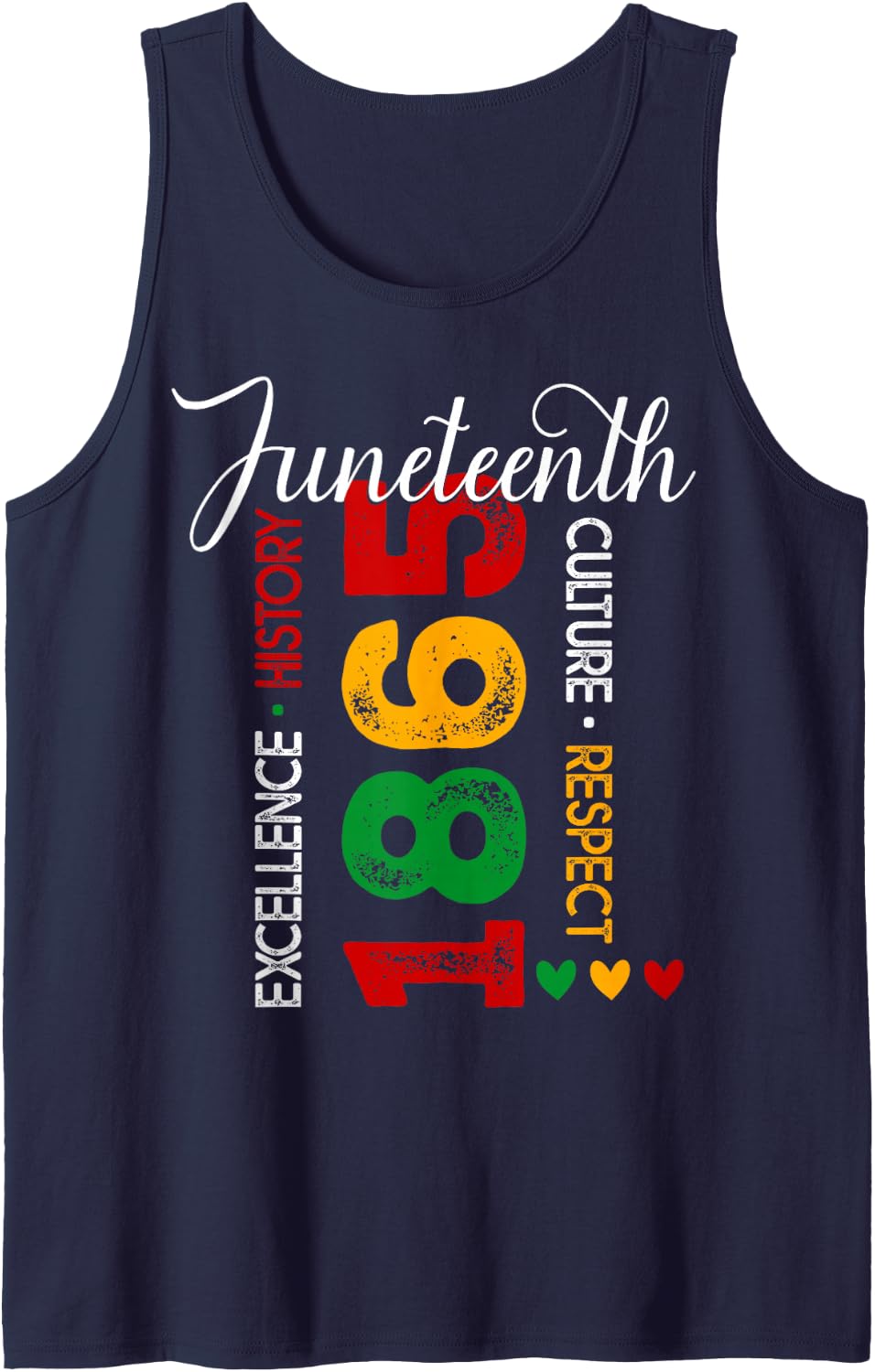 Juneteenth 1865 Independence Day Black History Afro Women Tank Top - Navy Blue