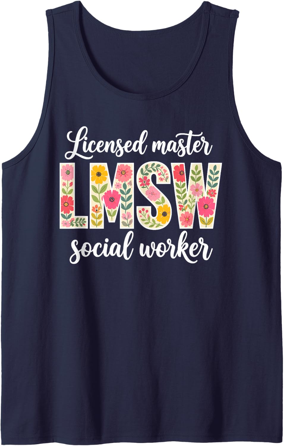 Lmsw Art for Men Women Licensed Master Social Worker Lmsw Sleeveless Tank Top - Navy Blue