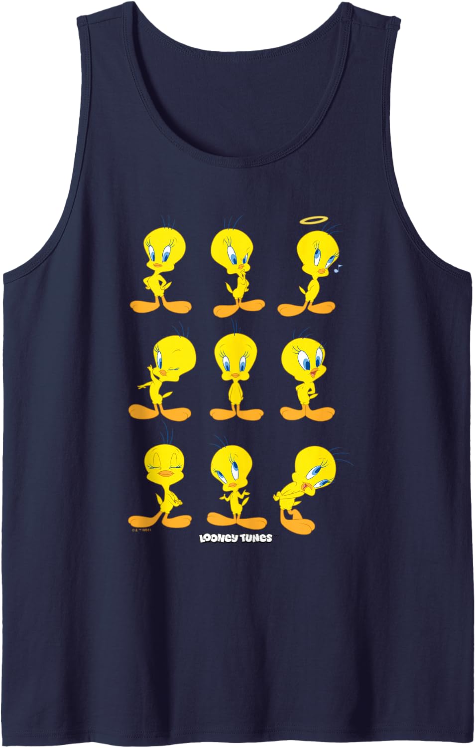 Looney Tunes Tweety Character Poses Tank Top - Navy Blue