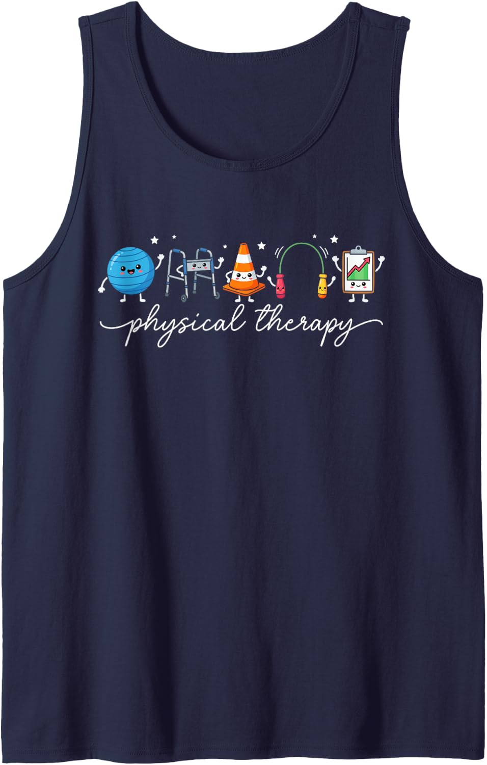 Physical Therapy Month Physical Therapist PT Therapist Sleeveless Tank Top - Navy Blue