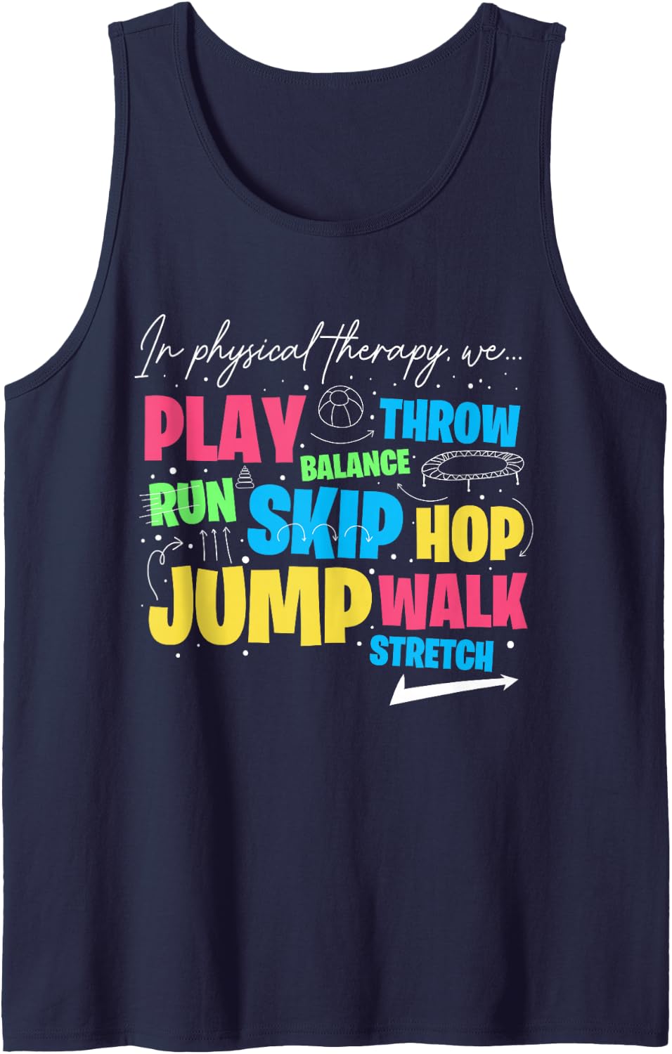 Pediatric Physical Therapist Physical Therapy Month Women Sleeveless Tank Top - Navy Blue