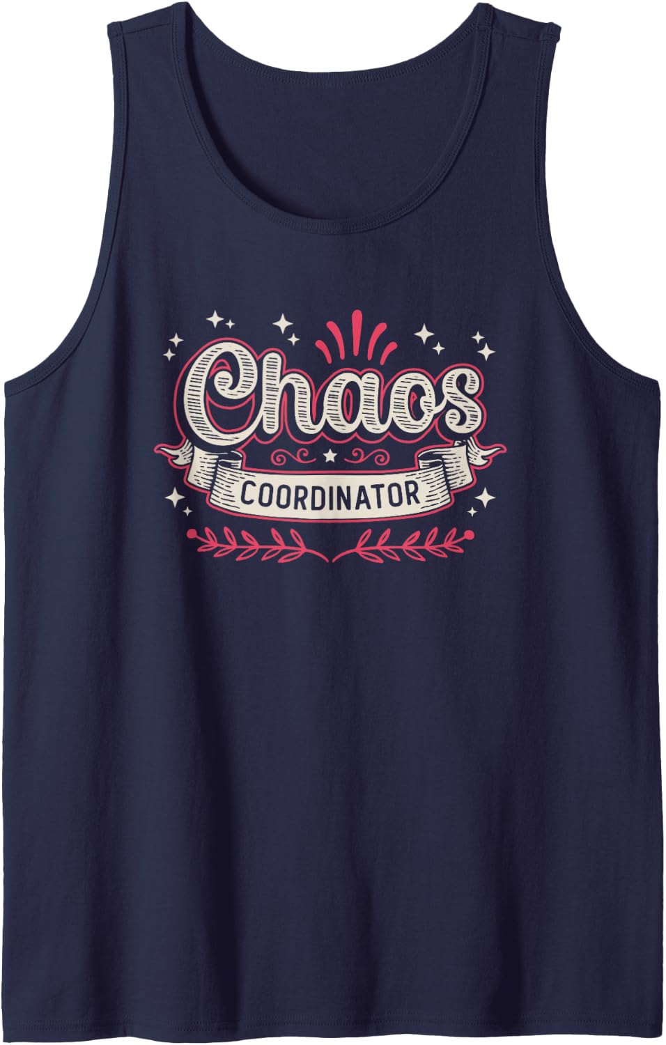 Chaos Coordinator Mom - Mother Appreciation Sleeveless Tank Top - Navy Blue