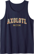 Axolotl Mom Wildflower Varsity Letters Axolotl Owner Sleeveless Tank Top - Navy Blue