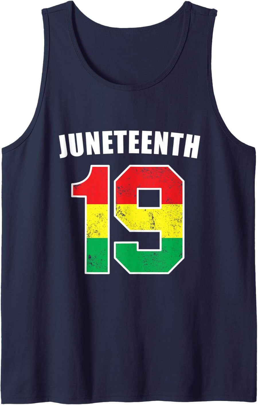 Juneteenth 19 Jersey Black American Freedom Juneteenth Tank Top - Navy Blue