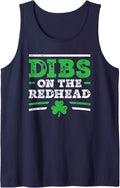 Dibs On The Redhead Shirt Funny St Patrick's Day Tank Top - Navy Blue