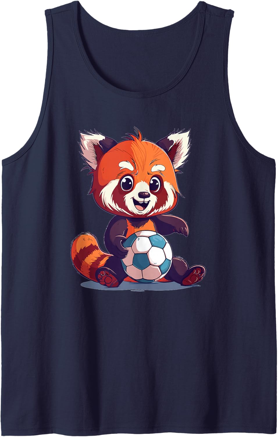 Cute Red Panda Soccer Tank Top - Navy Blue